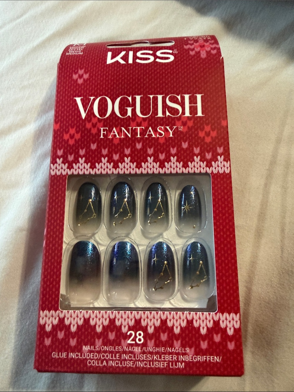 Kiss Ombre Press-On Nails with Gold Star Constellations